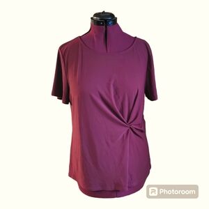 Short sleeve burgundy maroon XL polyester blend NWT shirt